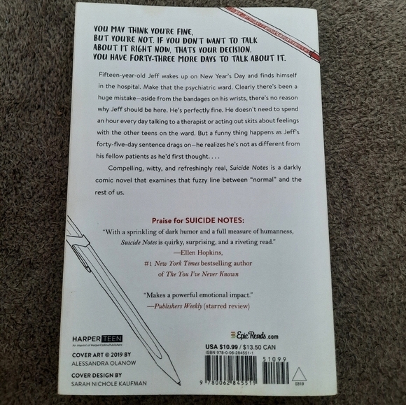 Suicide Notes by Michael Thomas Ford Paperback Book - Picture 2 of 3